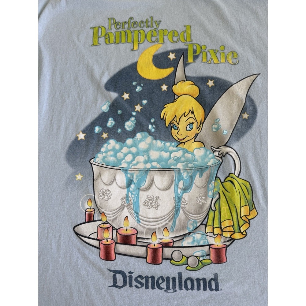 Vintage 90s Disneyland Resort Perfectly Pampered Pixie Womens Graphic Nightshirt - Picture 3 of 7